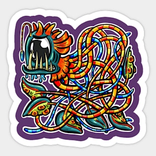 Cute Octopus Tentacle Logo Illustration Cartoon Character Sticker